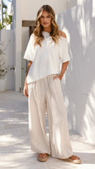 Blair Off Shoulder Tee White