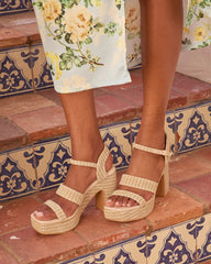 Selestine Raffia Platform Heel Sandal