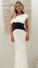 Bonnie Maxi Dress Brown Polka