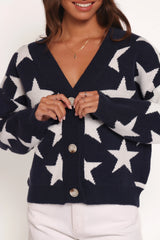 Sailor Star Knit Cardigan Navy
