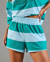 Cool Poise Striped Terry Sweatshorts