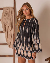 Sevenah Shift Cut Out Lace Mini Dress