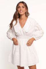 Nerida Long Sleeve Mini Dress White