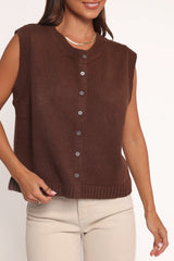 Weston Knit Vest Dark Chocolate
