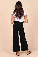 Georgette High Waisted Straight Leg Pants Black