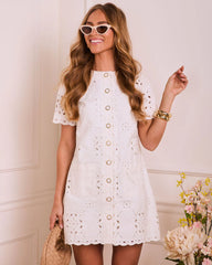Sugarcloud Skies Eyelet Mini Dress