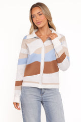 Tulula Abstract Print Cardigan Cream