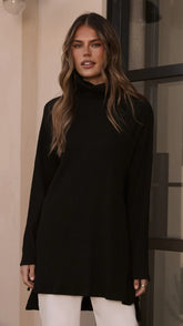 Ravio Oversized Rib Knit Black
