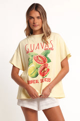 Guavas Graphic Tee Pale Yellow