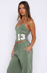 Cant Help The Feeling Halter Top Khaki