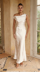 Auria Off Shoulder Maxi Dress Champagne