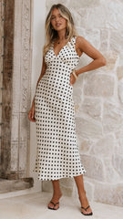 Daphne Maxi Dress Cream Polka