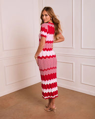 Caroleen Striped Midi Sweater Dress