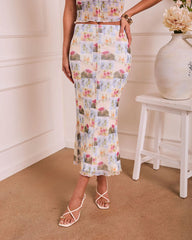 Brightside Mood Novelty Print Maxi Skirt