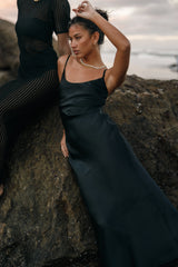 Jamie Maxi Slip Dress Black