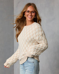 Homebody Haute Chunky Knit Checkered Sweater