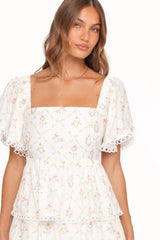 Chapel Maxi Dress White Vintage Floral