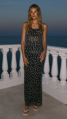 Loralei Maxi Dress Black White Polka Dot