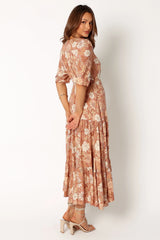 Kelda Dress Tan Floral