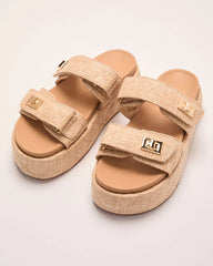 Grazia Raffia Platform Sandals