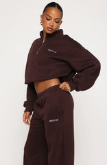 Test Drive Boxy Quarter Zip Sweater Chocolate