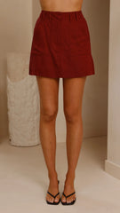 Charla Mini Skort Burgundy