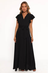 Maverick Wrap Maxi Dress Black