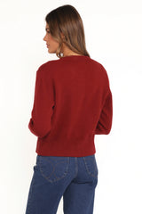 Middleton Mini Bow Cardigan Wine
