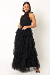 Frances Halterneck Maxi Dress Black