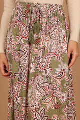 Katherine Skirt Olive Paisley