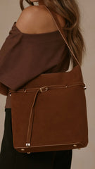 Leonie Belt Buckle Bag Brown Suede
