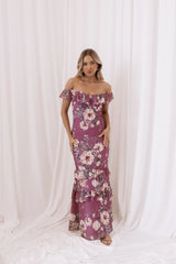 Irelynn Maxi Dress Dark Rose Floral