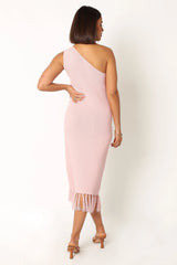 Winne One Shoulder Knit Dress Pink