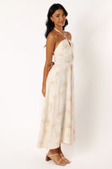 Granger Halterneck Midi Dress White Print