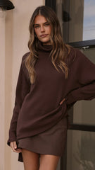 Ravio Oversized Rib Knit Chocolate