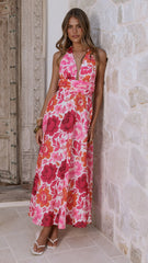 Anara Maxi Dress Pink Floral