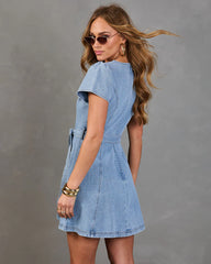 Dover Waist Tie Denim Mini Dress