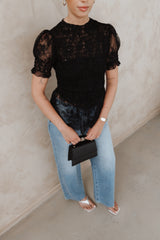 Adeline Peplum Top Black