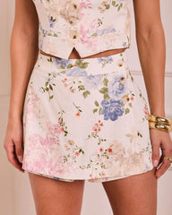 Petals At Noon Floral Mini Skort