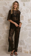 Santana Lace T Shirt Black