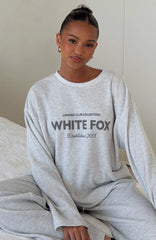 Leave Me Out Of It Waffle Oversized Long Sleeve Tee Grey Marle