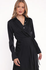 Verna Long Sleeve Maxi Dress Black