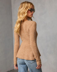 Briselle Ribbed Knit Peplum Sweater