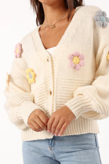 Sienna Flower Cardigan Cream