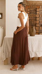 Aria Wide Leg Pants Chocolate