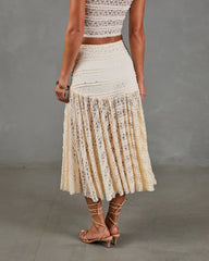 Dewy Moment Ruffle Lace Maxi Skirt