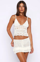 Journey Bound Crochet Top Off White