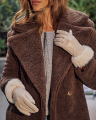 Vionae Vegan Leather Faux Fur Trim Gloves