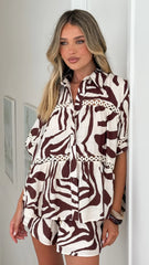 Azaria Button Up Shirt Luna Mocha