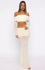 Need Your Heart Maxi Skirt Cream